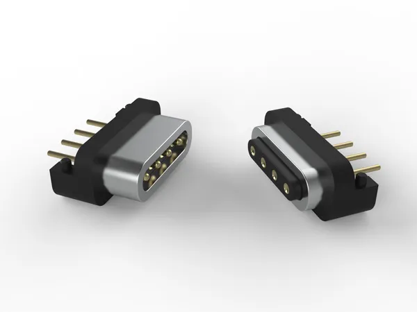 4-pin magnetic pogo connector, model QH88-MAG-4P